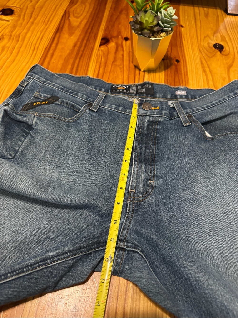 ARIAT Jeans Rebar M4 Mens 36/30 Relaxed Boot Denim Phantom Wash Work Wear (2) - Picture 8 of 14